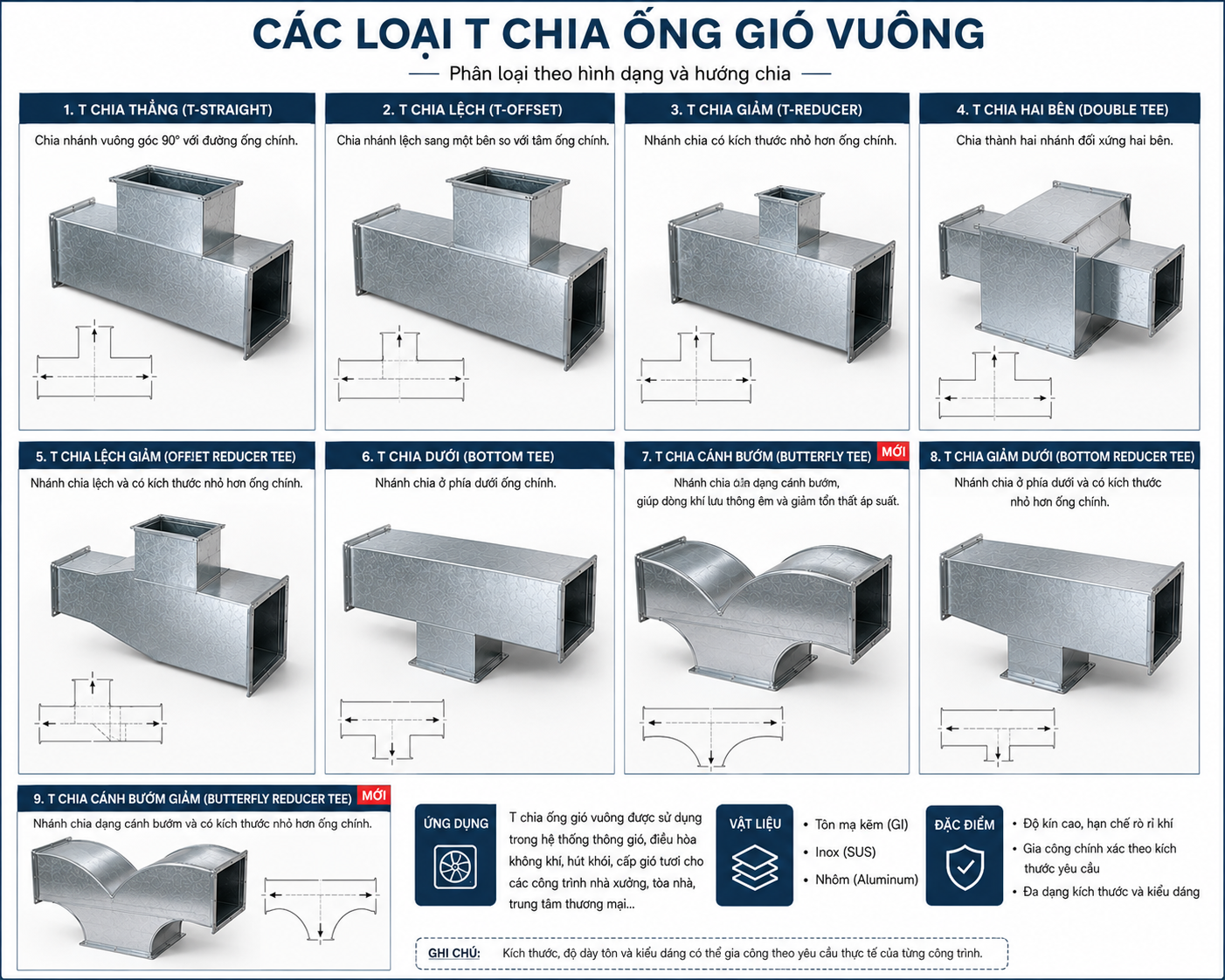 T Ống Gió vuông